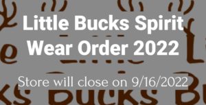 Little Bucks Spirit wear order 2022