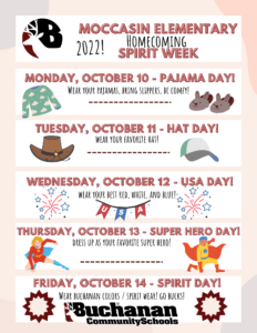 MES Homecoming Spirit Week Details