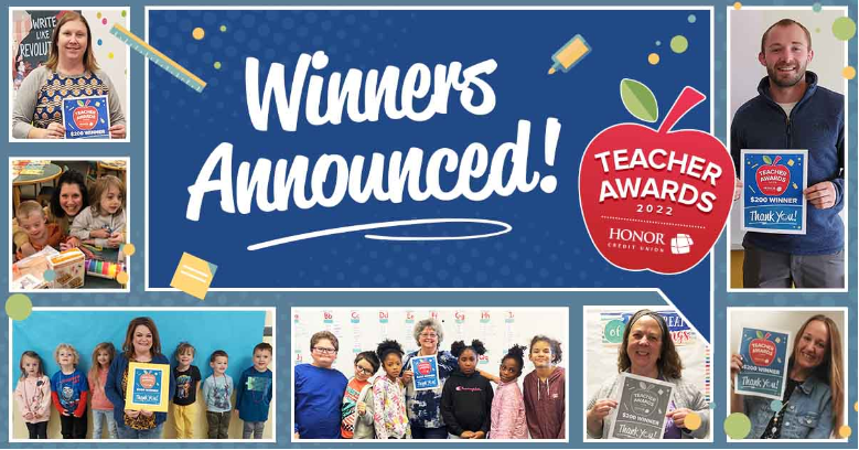 Honor Credit Union WInners Announced Teacher Awards 2022
