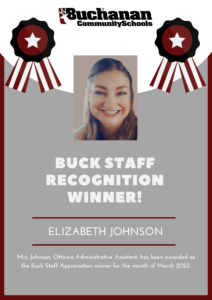 Image of Buck Staff Recognition Winner - Elizabeth Johnson PDF