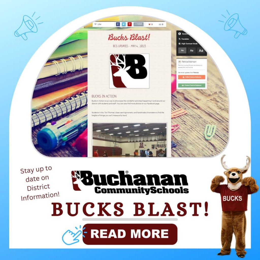Bucks Blast Newsletter - Stay up to date on district info! Click here!