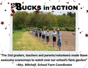 Bucks in Action - 2nd Grade Scarecrows image of PDF - scarecrows in a field