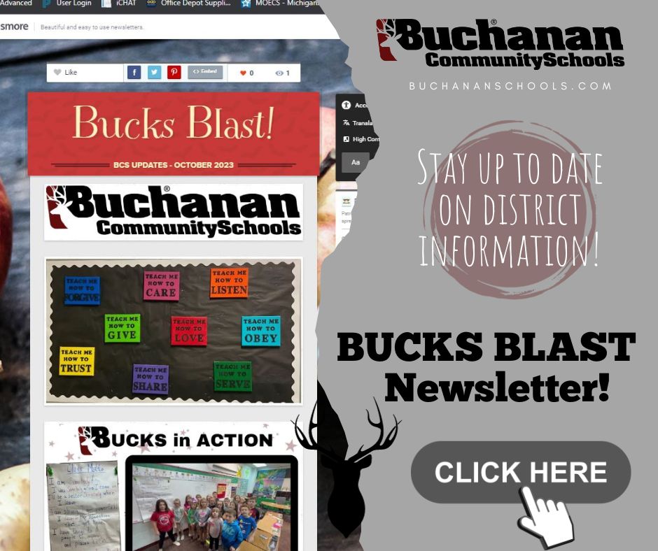 Bucks Blast Newsletter - click here to stay up to date on district information!