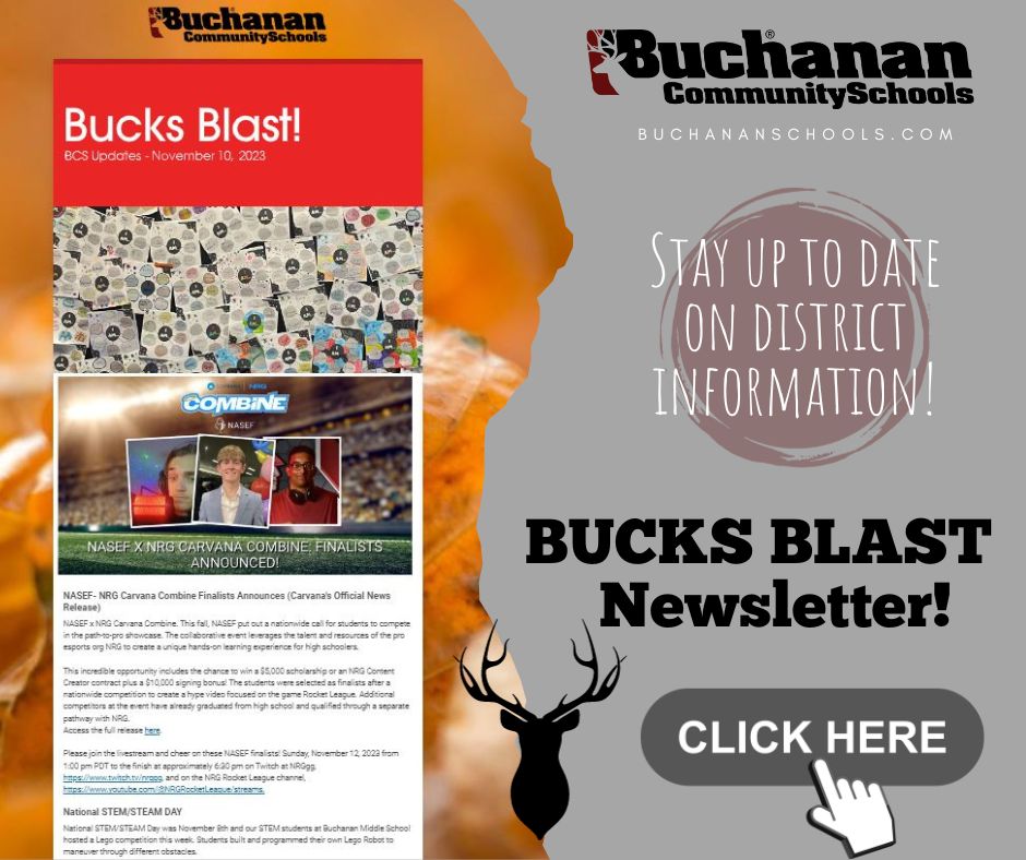 Bucks Blast Newsletter 11-10-2023 Click here to stay up to date on district information