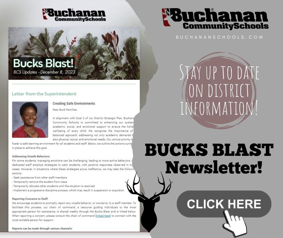 Bucks Blast Newsletter - click here to stay up to date on district information!