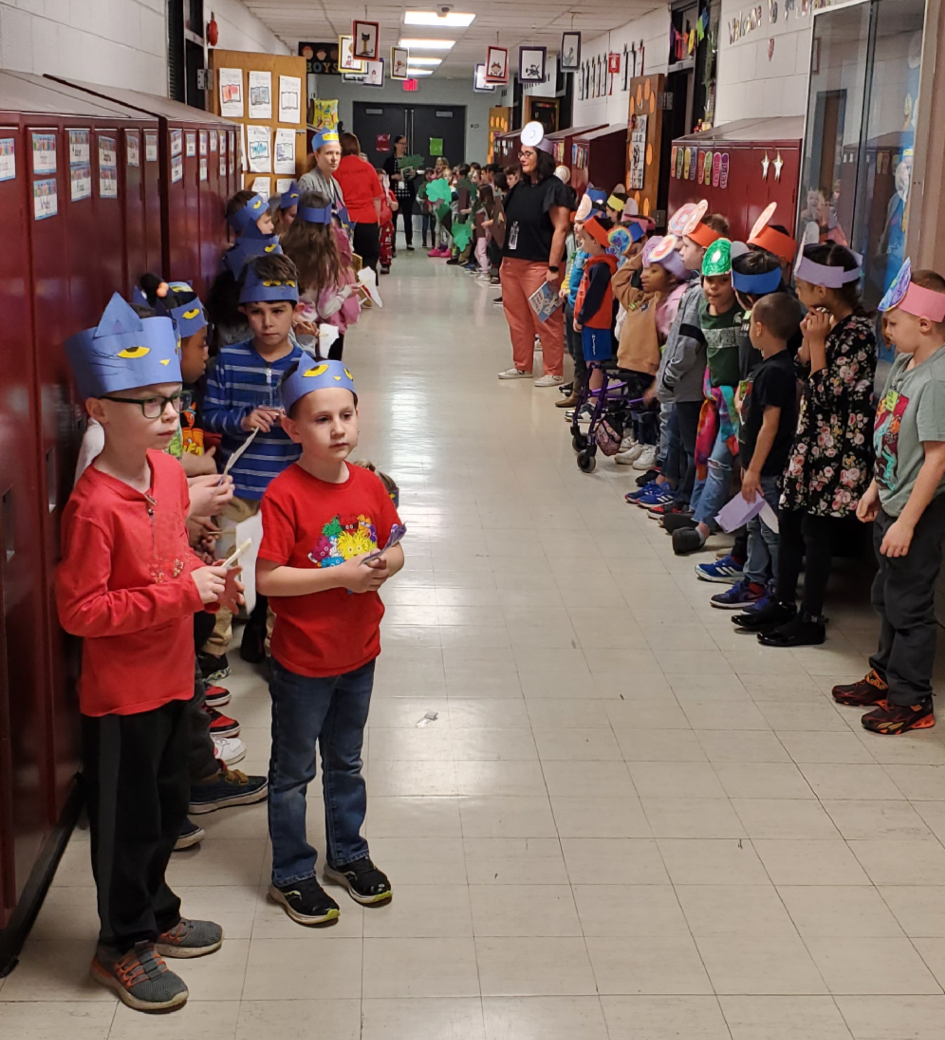 Pictures of Ottawa students and staff in our annual March Is Reading Month Parade
