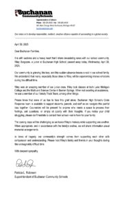 Image of 4-30-2025 District Letter - Passing of Riley Burgoyne PDF