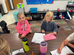 two students working together