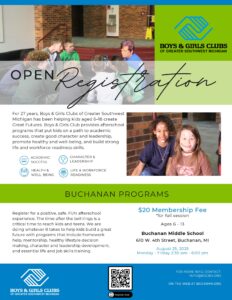 Image of Buchanan Club Flyer 2025-26 (1) Fall Session Boys & Girls Club Registration