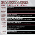 Informational graphic of the upcoming events happening during homecoming week at BHS