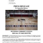 Image of page 1 of the press release featuring a photo of the new gym floor.
