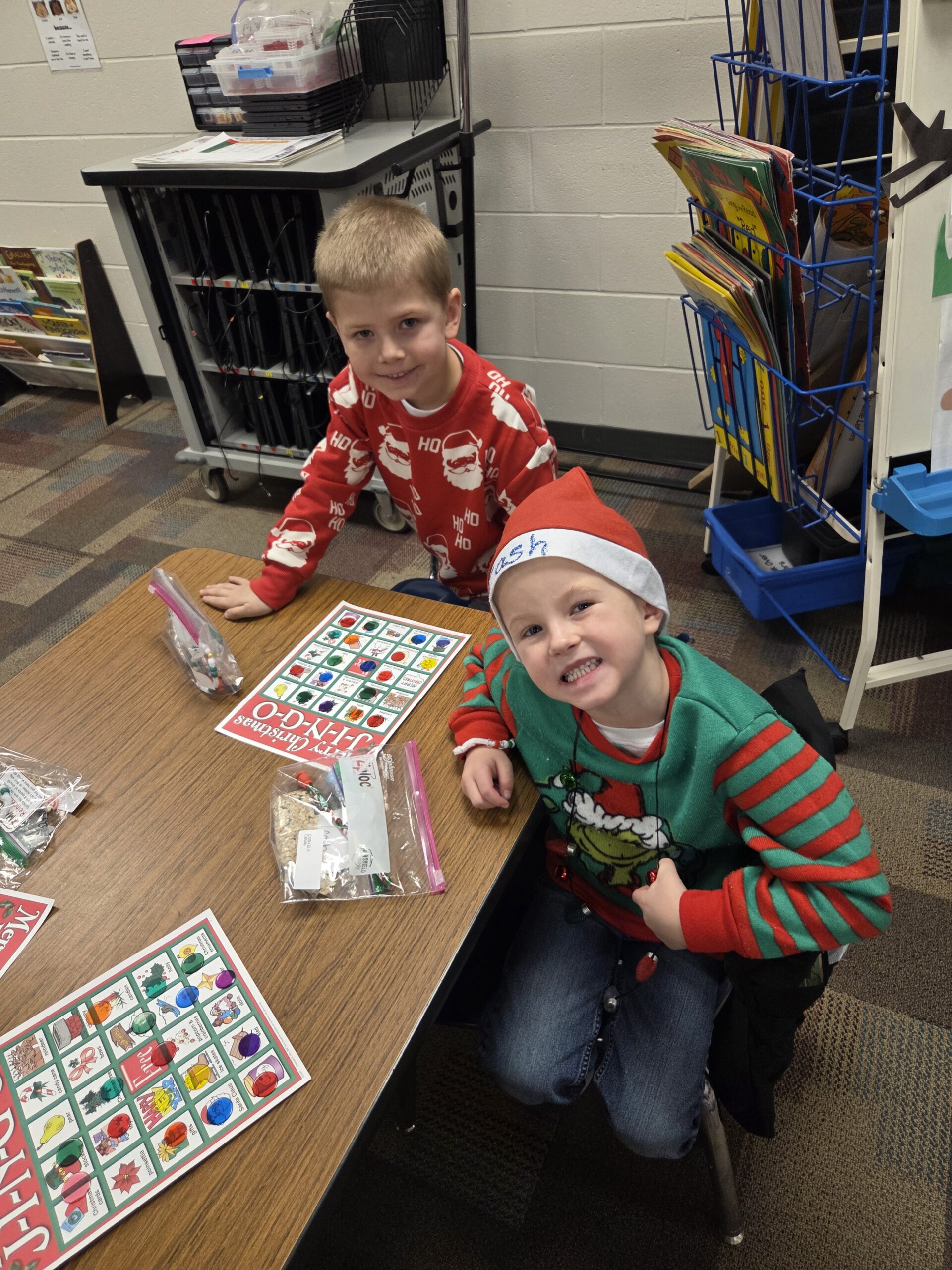 Kids playing games at the Jingle bell bash!
