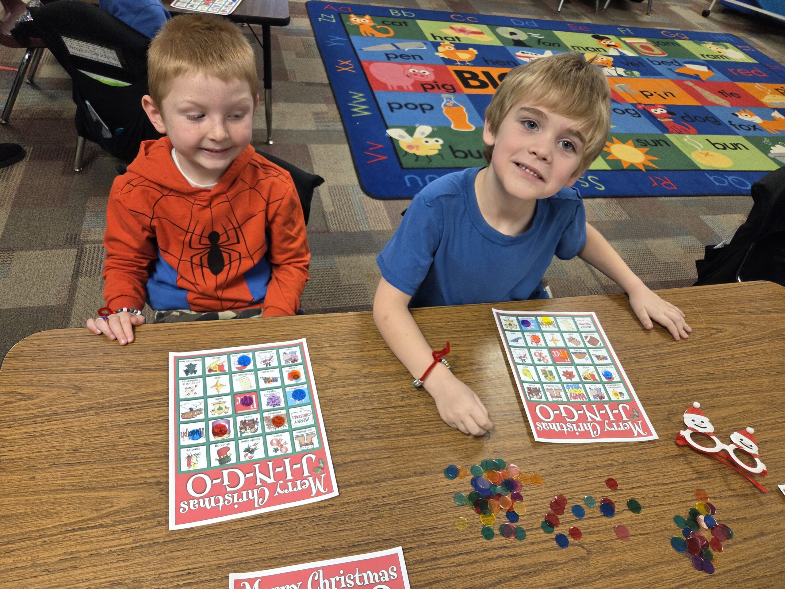 Kids playing games at the Jingle bell bash!