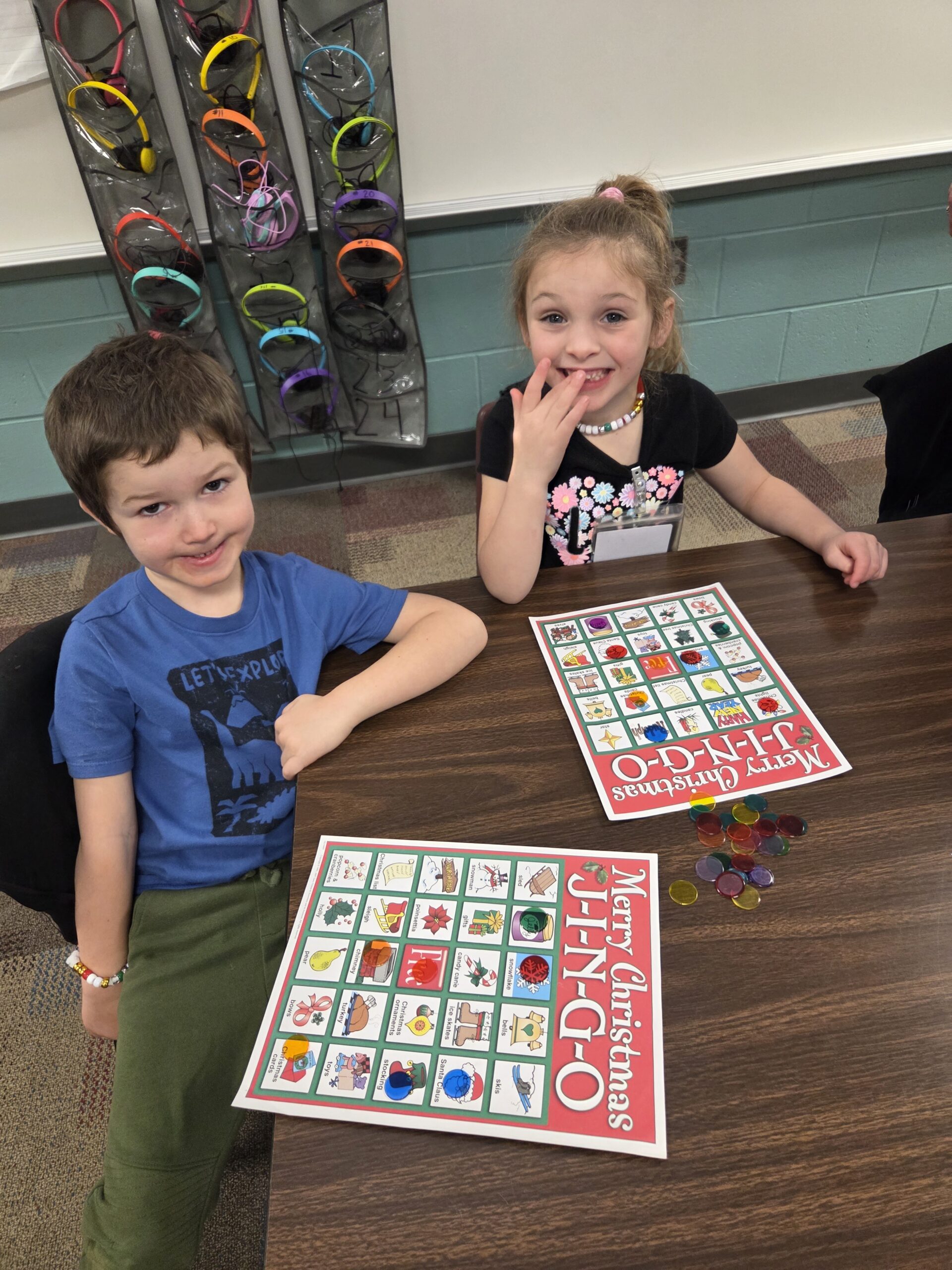 Kids playing games at the Jingle bell bash!