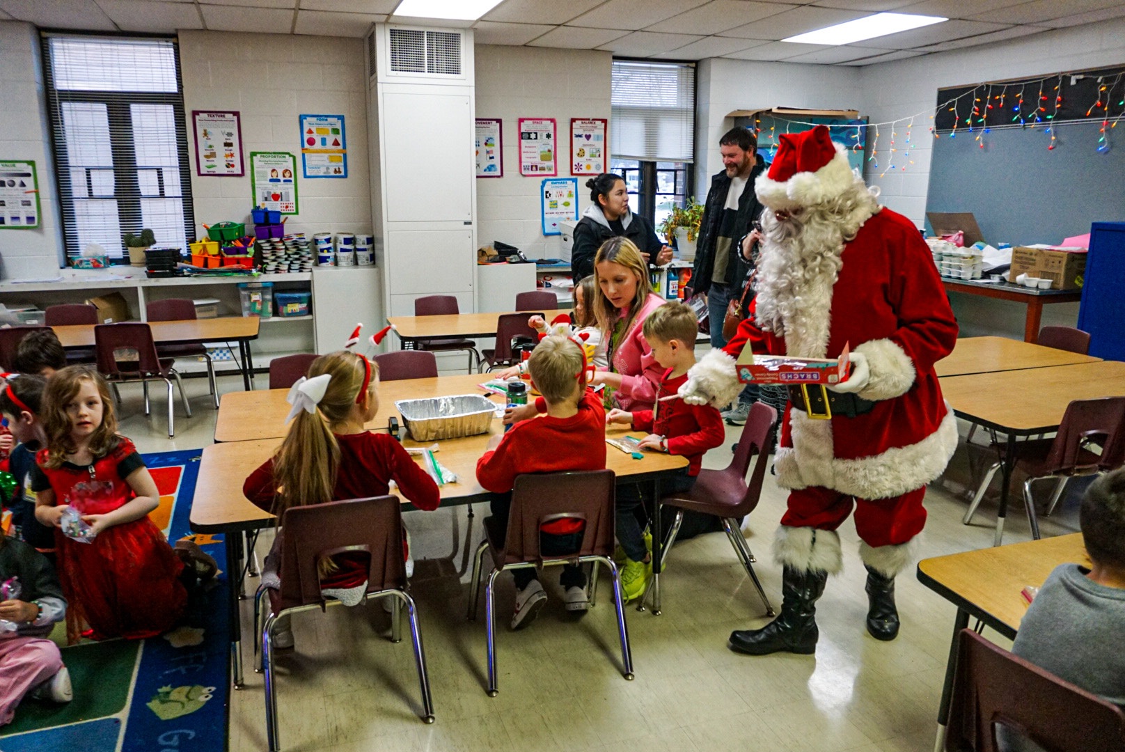 Students enjoying the jingle bell bash activities.