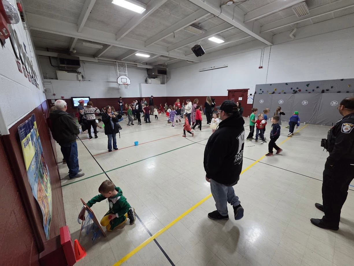 Students enjoying the jingle bell bash activities.