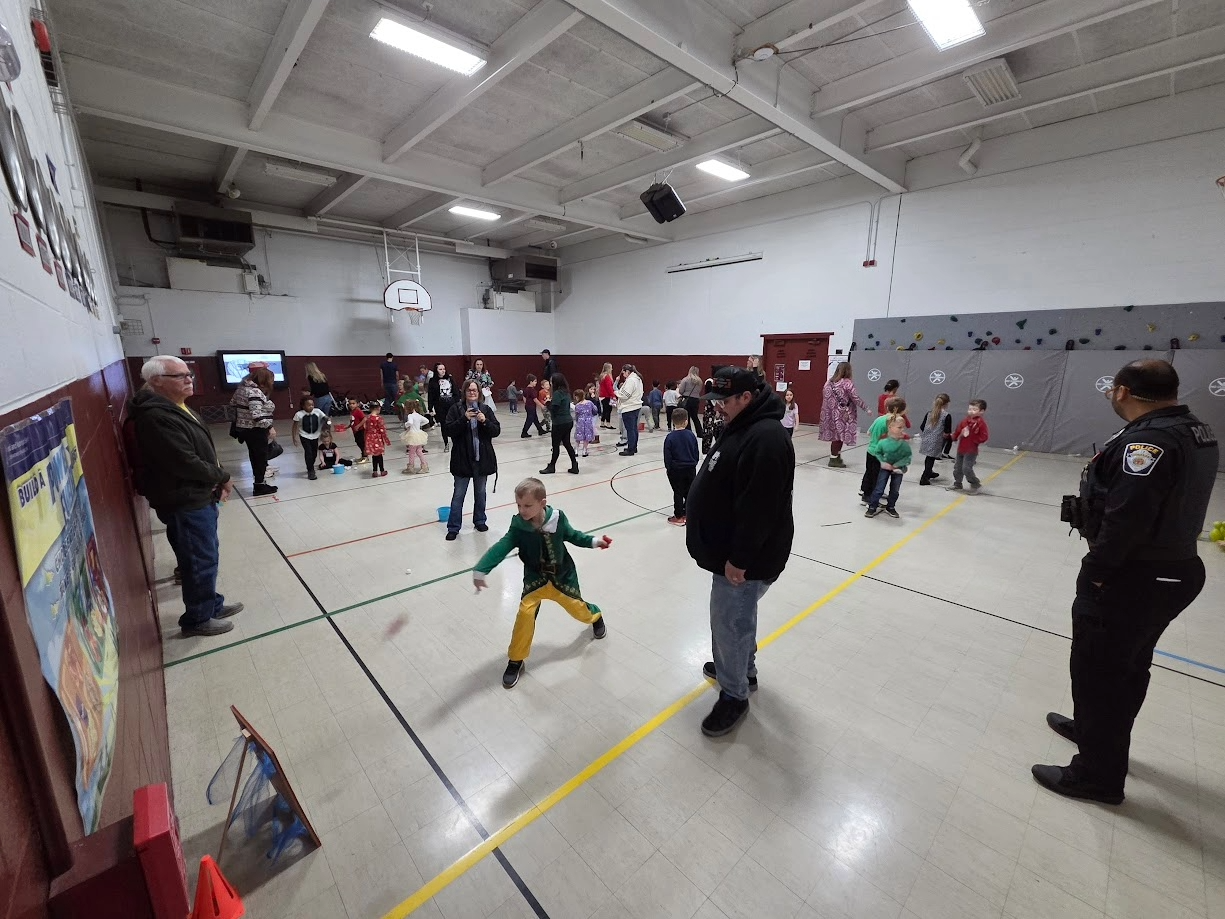 Students enjoying the jingle bell bash activities.