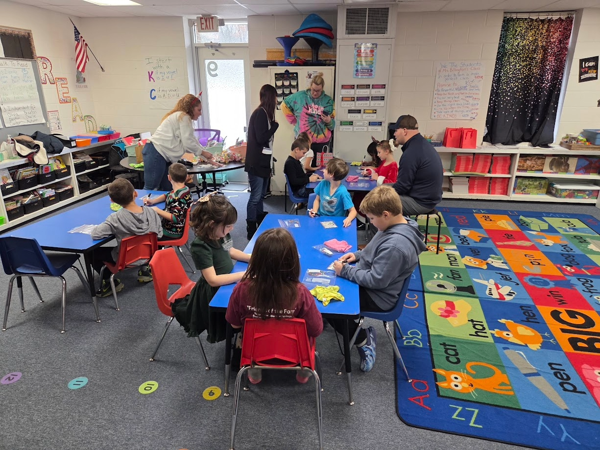 Students playing bingo.