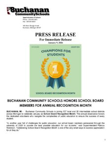 Image of Page 1 of Press Release BCS Honors School Board Member for Annual Recognition Month PDF